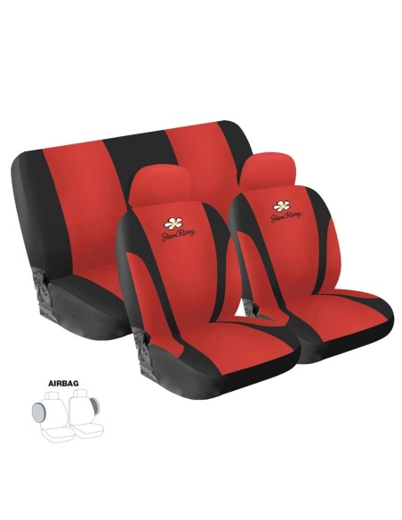 Set completo coprisedili universali Simoni Racing Daisy microfibra rossa