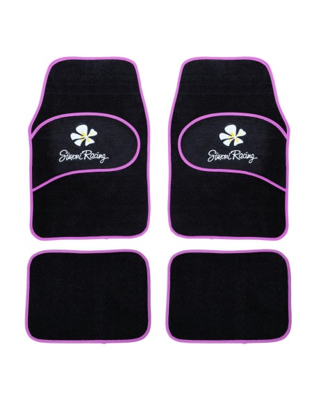 Kit 4 Tappeti universali moquette auto Simoni Racing Daisy rosa