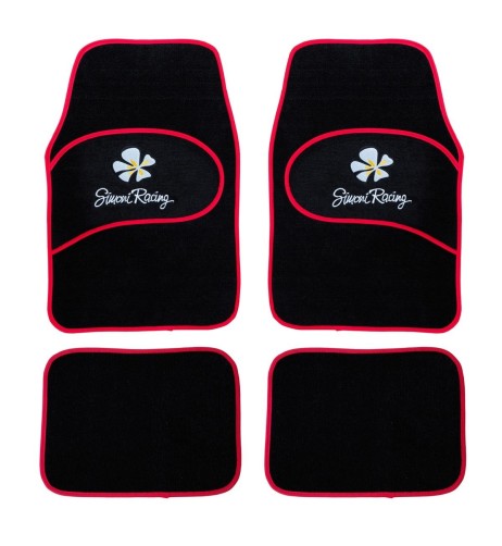 Kit 4 Tappeti universali moquette auto Simoni Racing Daisy rosso