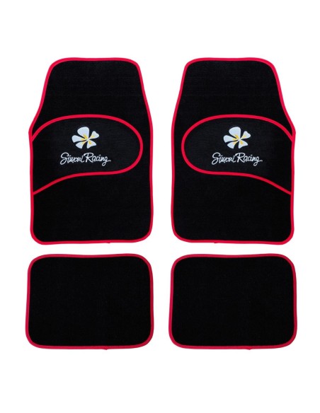 Kit 4 Tappeti universali moquette auto Simoni Racing Daisy rosso