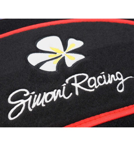 Kit 4 Tappeti universali moquette auto Simoni Racing Daisy rosso