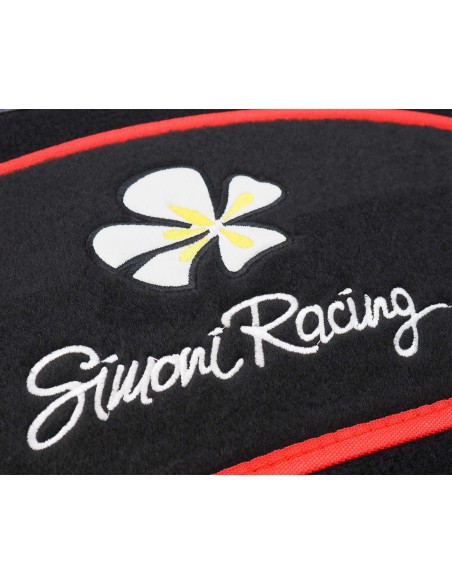 Kit 4 Tappeti universali moquette auto Simoni Racing Daisy rosso