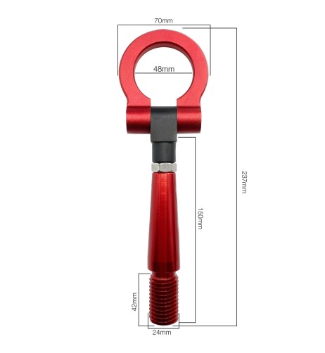 Gancio di traino universale alluminio rosso Simoni Racing