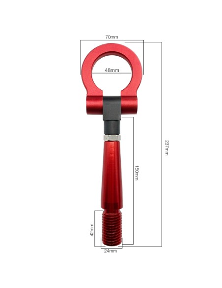 Gancio di traino universale alluminio rosso Simoni Racing