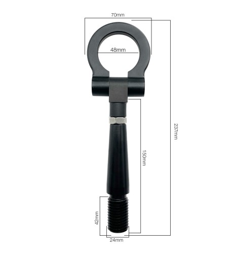 Gancio di traino universale alluminio nero Simoni Racing