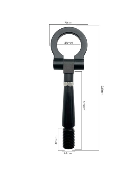 Gancio di traino universale alluminio nero Simoni Racing