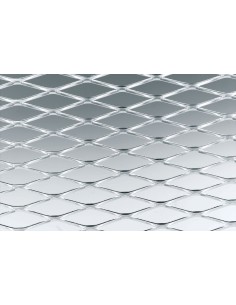 Griglia sportiva rete 100x30 maglia rombo 35x12mm Alluminio grigio