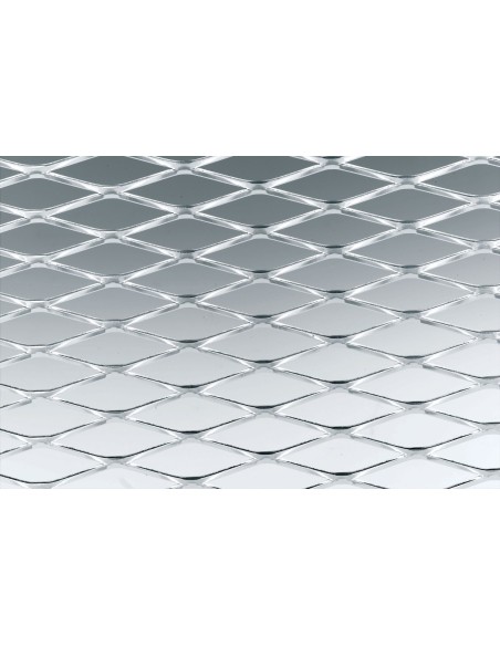 Griglia sportiva rete 100x30 maglia rombo 35x12mm Alluminio grigio