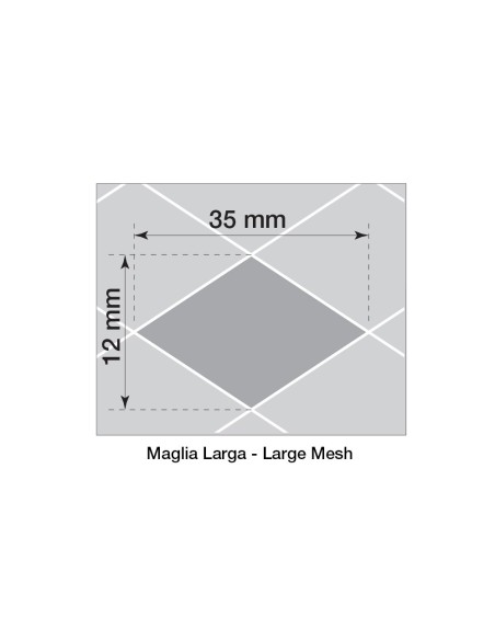 Griglia sportiva rete 100x30 maglia rombo 35x12mm Alluminio grigio