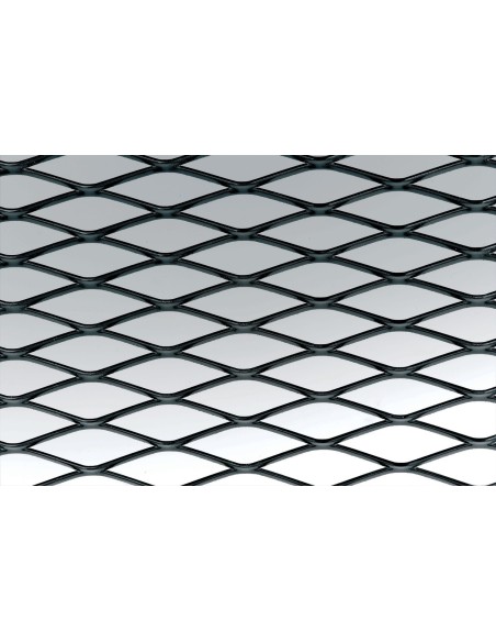 Griglia sportiva rete 100x30 maglia rombo 35x12mm Alluminio nero