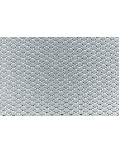 Griglia sportiva rete 100x30 maglia rombo 9x5mm Alluminio grigio