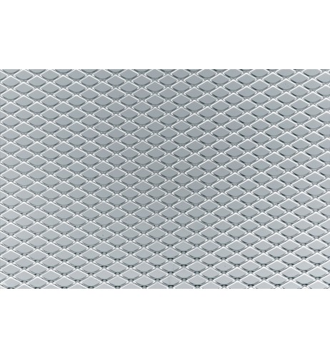 Griglia sportiva rete 100x30 maglia rombo 9x5mm Alluminio grigio