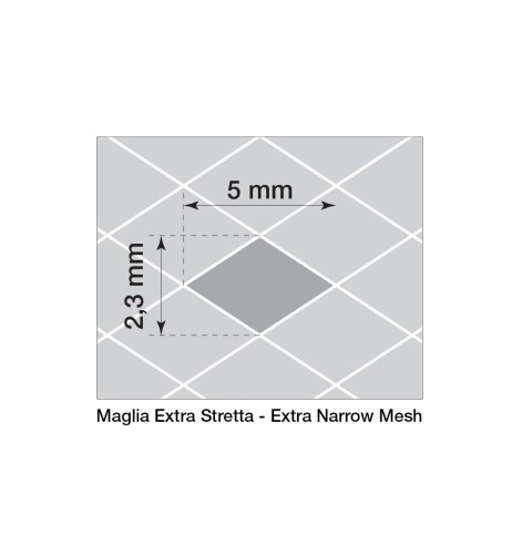 Griglia sportiva rete 125x20 maglia rombo 5x2 3mm Alluminio nero
