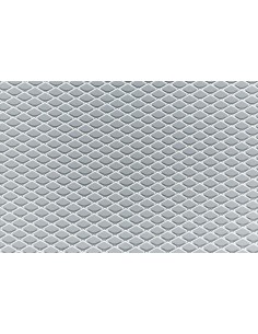 Griglia sportiva rete 125x20 maglia rombo 9x5mm Alluminio grigio