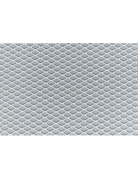 Griglia sportiva rete 125x20 maglia rombo 9x5mm Alluminio grigio