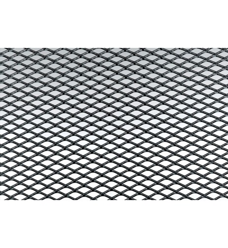 Griglia sportiva rete 125x20 maglia rombo 9x5mm Alluminio nero