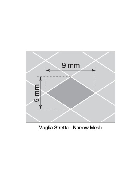 Griglia sportiva rete 125x20 maglia rombo 9x5mm Alluminio nero