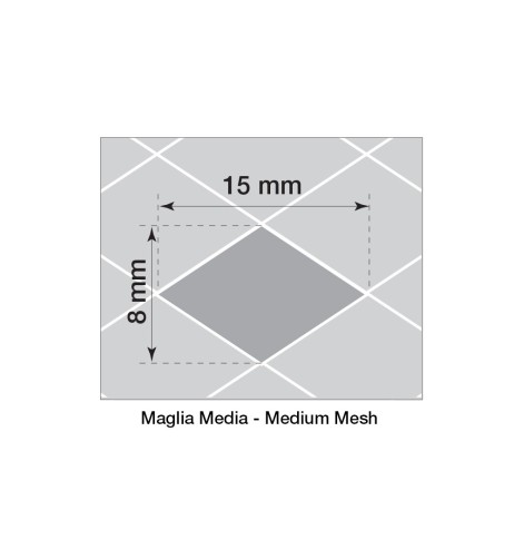 Griglia sportiva rete 125x30 maglia rombo 15x8mm Alluminio nero