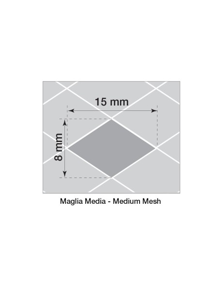 Griglia sportiva rete 125x30 maglia rombo 15x8mm Alluminio nero