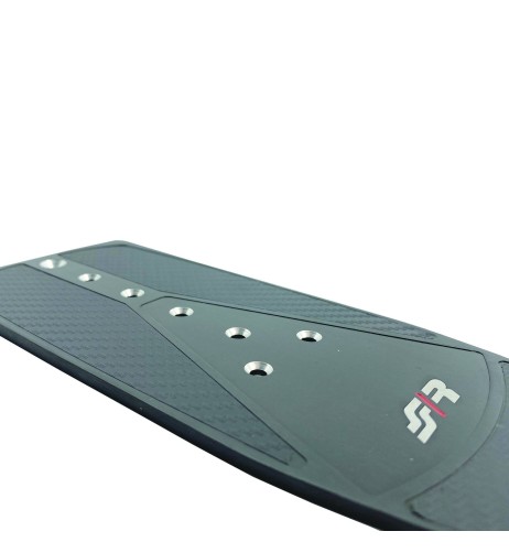 Pedana poggiapiede auto in alluminio nero e carbon look Simoni Racing