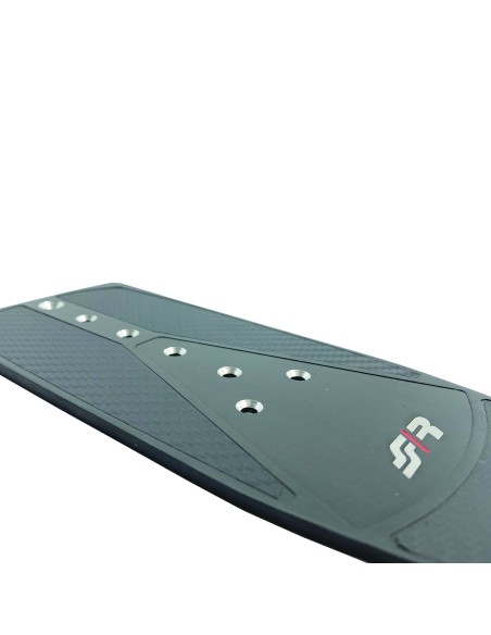 Pedana poggiapiede auto in alluminio nero e carbon look Simoni Racing