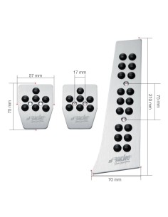 Kit pedali sportivi auto in alluminio con gommini antiscivolo neri 813 PW