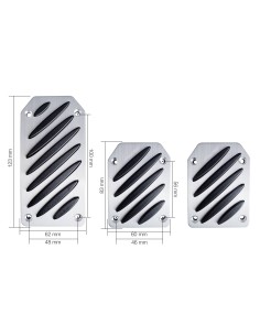 Kit 3 pedali auto Black Stripe in alluminio satinato con con inserti neri 2