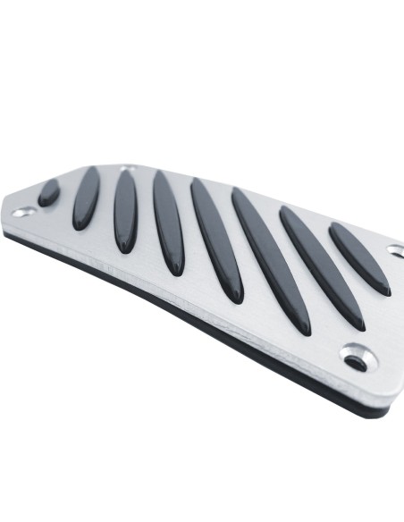 Kit 3 pedali auto Black Stripe in alluminio satinato con con inserti neri