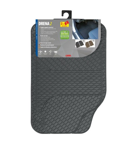 Tappetini tappeti auto anteriori in PVC lavabili 46x68cm grigio