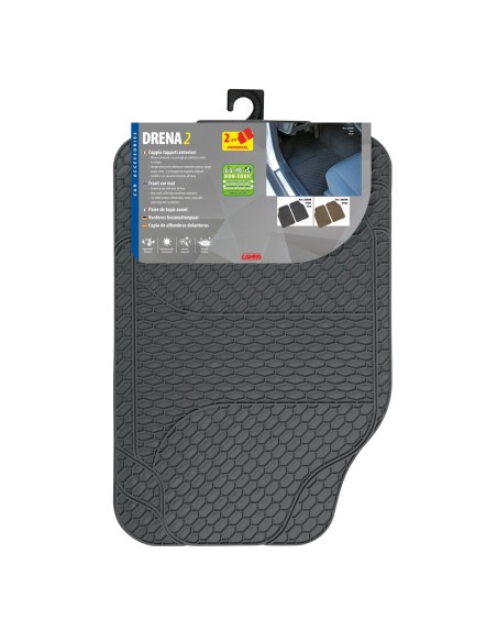 Tappetini tappeti auto anteriori in PVC lavabili 46x68cm grigio