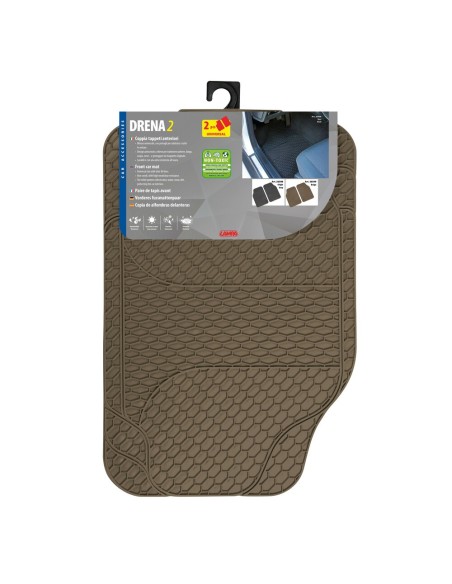 Tappetini tappeti auto anteriori in PVC lavabili 46x68cm beige