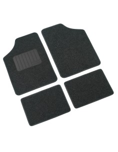 Kit 4 pezzi tappetini tappeti auto moquette battitacco Colore antracite 