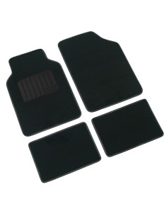 Kit 4 pezzi tappetini tappeti auto con moquette battitacco Colore nero 