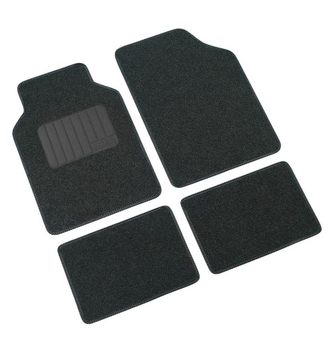 Kit 4 pezzi tappetini tappeti auto moquette battitacco Colore antracite 