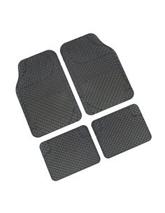 Set 4 tappetini tappeti auto in PVC lavabili grigio