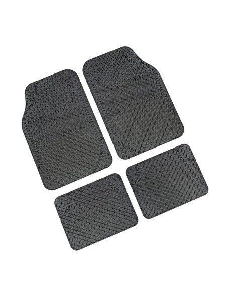 Set 4 tappetini tappeti auto in PVC lavabili grigio