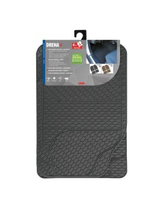 Set 4 tappetini tappeti auto in PVC lavabili grigio 2