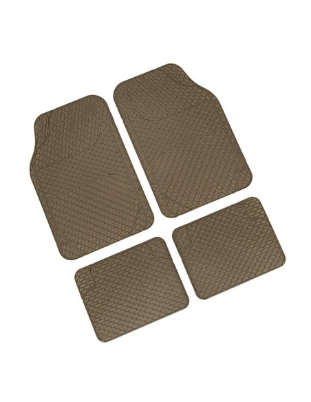 Set 4 tappetini tappeti auto in PVC lavabili beige