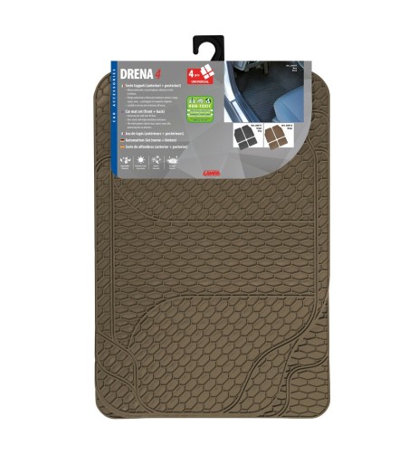 Set 4 tappetini tappeti auto in PVC lavabili beige