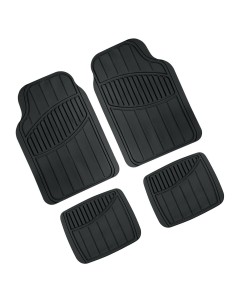 Set 4 pezzi tappetini universali auto in PVC nero