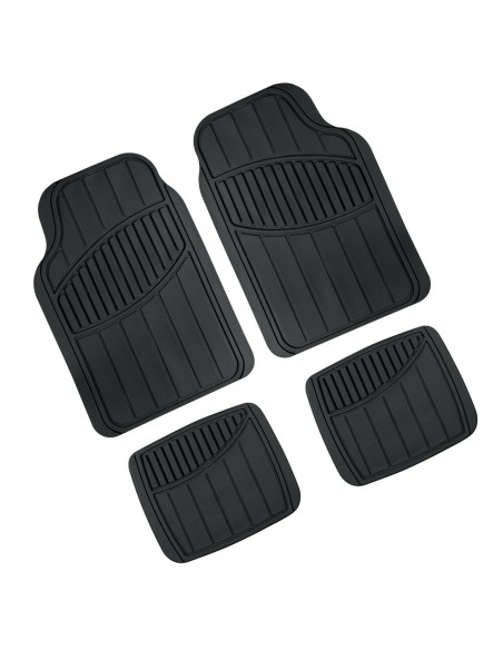 Set 4 pezzi tappetini universali auto in PVC nero