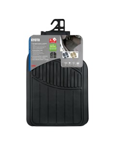 Set 4 pezzi tappetini universali auto in PVC nero 2