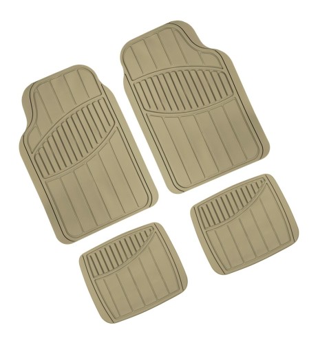 Set 4 pezzi tappetini universali auto in PVC beige