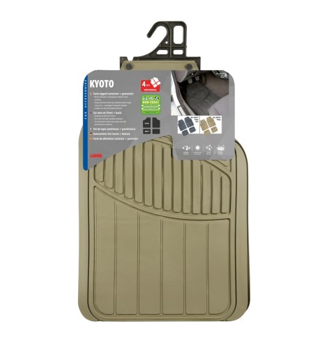 Set 4 pezzi tappetini universali auto in PVC beige