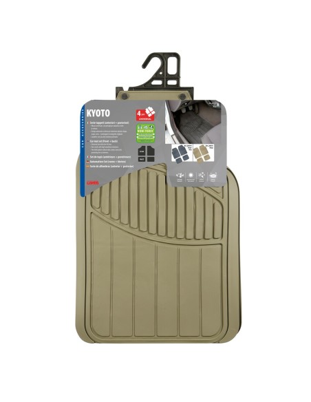 Set 4 pezzi tappetini universali auto in PVC beige