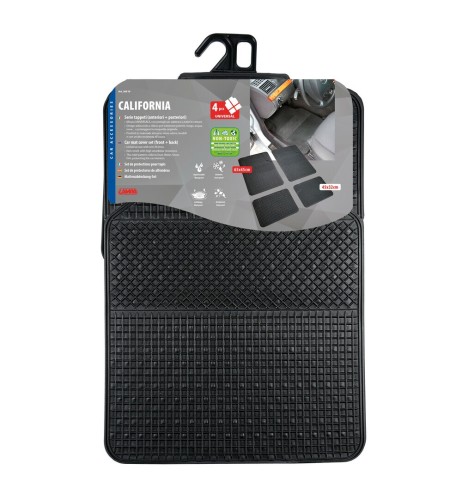 Set 4 pezzi tappetini universali auto in PVC california