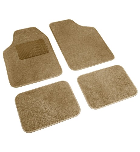 Set 4 pezzi tappetini universali auto in moquette Beige