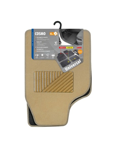 Set 4 pezzi tappetini universali auto in moquette Beige