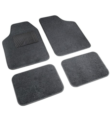 Set 4 pezzi tappetini universali auto in moquette Antracite