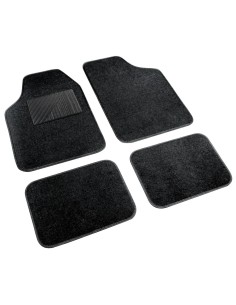 Set 4 pezzi tappetini universali auto in moquette Nero